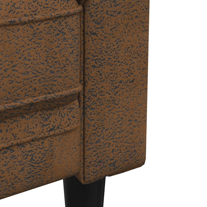 Canapea Chesterfield cu 3 locuri, maro, material textil - WALTI WALTI