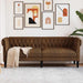 Canapea Chesterfield cu 3 locuri, maro, material textil - WALTI WALTI