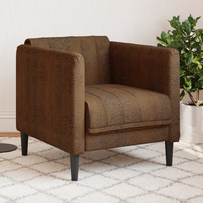 Fotoliu, maro, piele întoarsă ecologică - WALTI WALTI