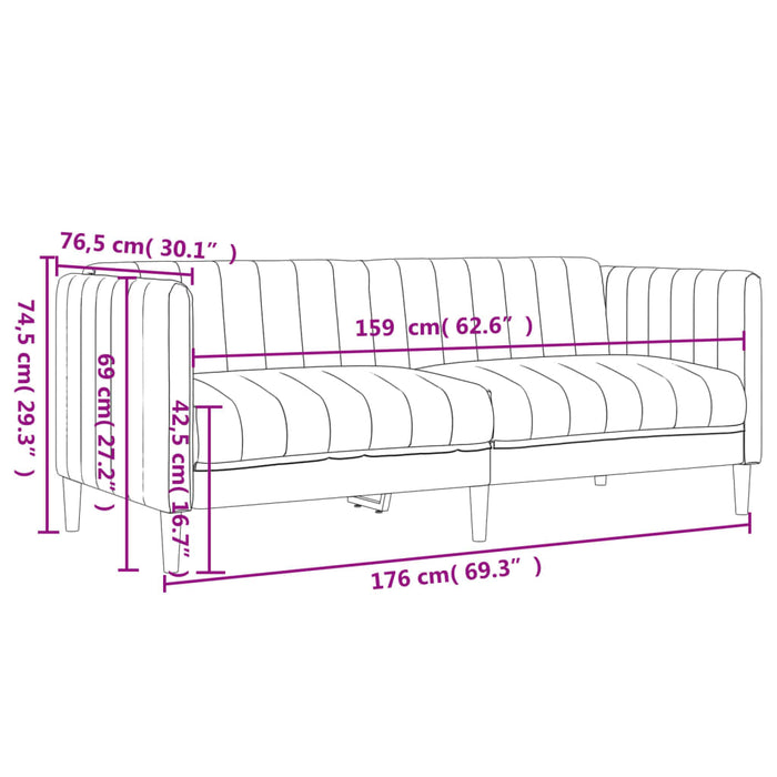 Canapea cu 2 locuri, albastru, material textil WALTI