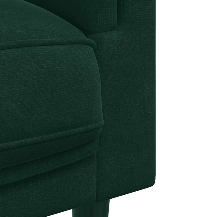Canapea cu perne, 3 locuri, verde închis, catifea WALTI