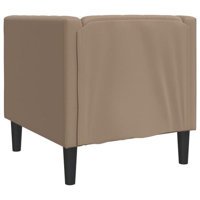 Fotoliu Chesterfield, cappuccino, piele ecologică - WALTI WALTI