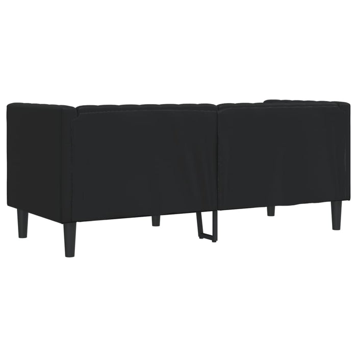 Fotoliu Chesterfield cu 2 locuri, negru, piele ecologică - WALTI WALTI