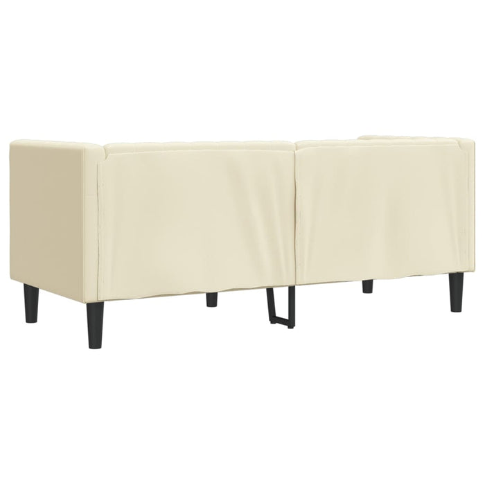 Canapea Chesterfield cu 2 locuri, crem, piele ecologică - WALTI WALTI