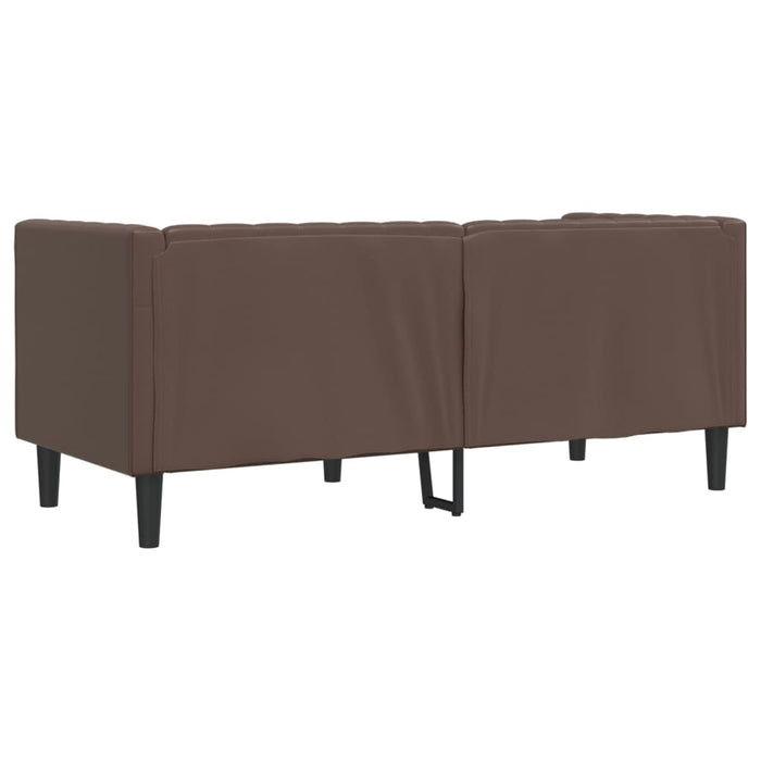 Canapea Chesterfield cu 2 locuri, maro, piele ecologică - WALTI WALTI