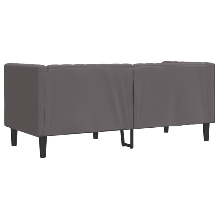 Canapea Chesterfield cu 2 locuri, gri, piele ecologică - WALTI WALTI