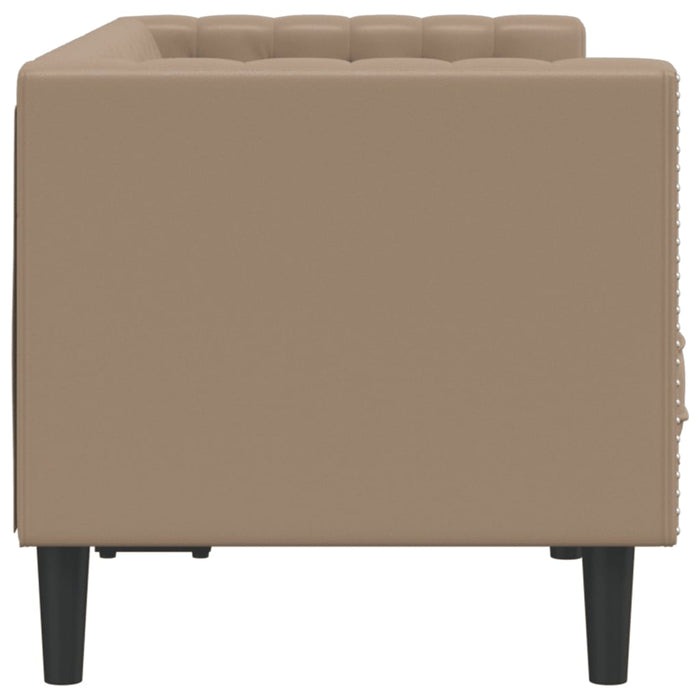 Canapea Chesterfield cu 2 locuri, cappuccino, piele ecologică - WALTI WALTI