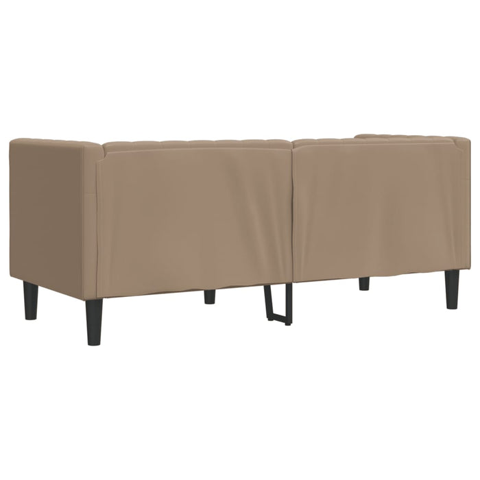 Canapea Chesterfield cu 2 locuri, cappuccino, piele ecologică - WALTI WALTI