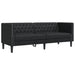 Canapea Chesterfield cu 3 locuri, negru, piele ecologică - WALTI WALTI