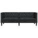 Canapea Chesterfield cu 3 locuri, negru, piele ecologică - WALTI WALTI