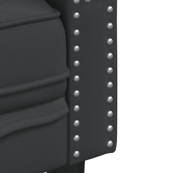 Canapea Chesterfield cu 3 locuri, negru, piele ecologică - WALTI WALTI