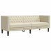 Canapea Chesterfield cu 3 locuri, crem, piele ecologică - WALTI WALTI