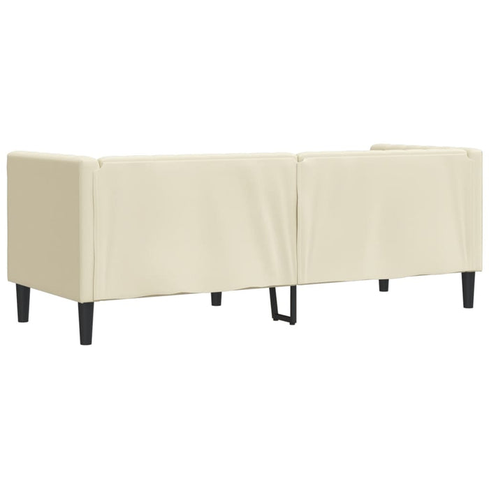 Canapea Chesterfield cu 3 locuri, crem, piele ecologică - WALTI WALTI