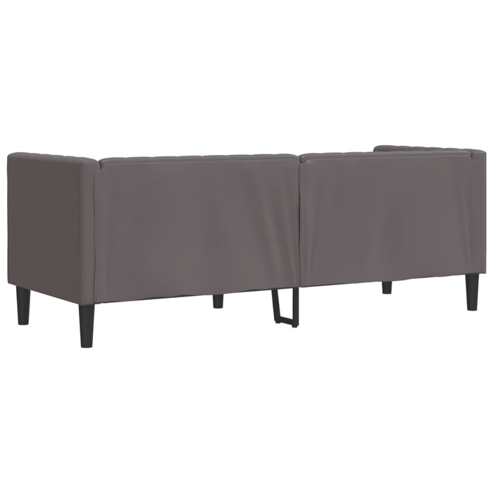 Canapea Chesterfield cu 3 locuri, gri, piele ecologică - WALTI WALTI