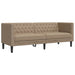 Canapea Chesterfield cu 3 locuri, cappuccino, piele ecologică - WALTI WALTI