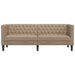 Canapea Chesterfield cu 3 locuri, cappuccino, piele ecologică - WALTI WALTI
