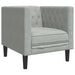 Fotoliu Chesterfield, gri deschis, catifea - WALTI WALTI