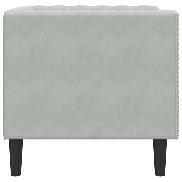 Fotoliu Chesterfield, gri deschis, catifea - WALTI WALTI