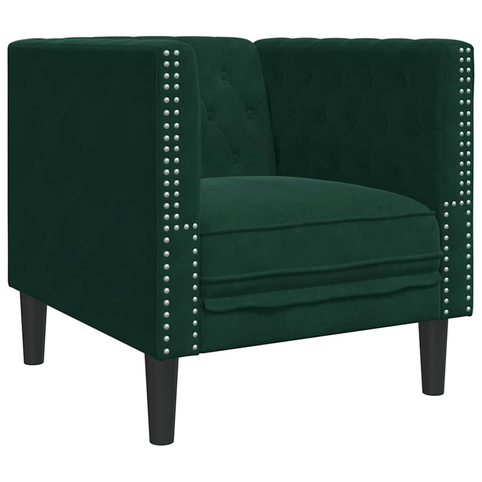 Fotoliu Chesterfield, verde închis, catifea - WALTI WALTI