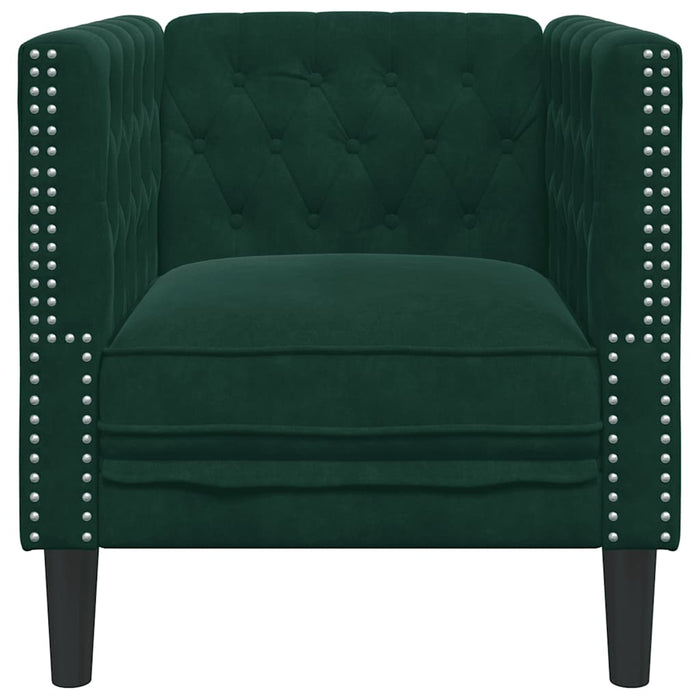 Fotoliu Chesterfield, verde închis, catifea - WALTI WALTI