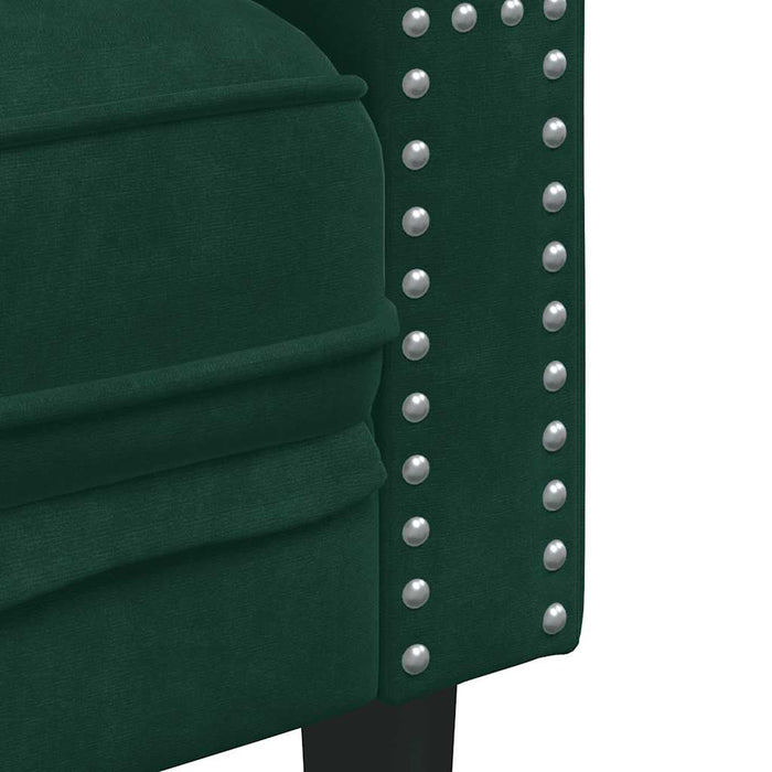 Fotoliu Chesterfield, verde închis, catifea - WALTI WALTI