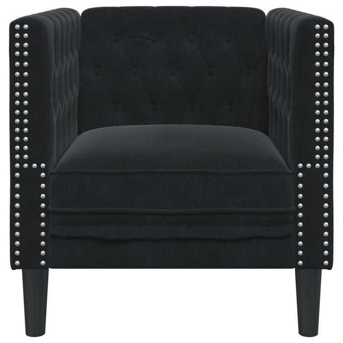 Fotoliu Chesterfield, negru, catifea - WALTI WALTI
