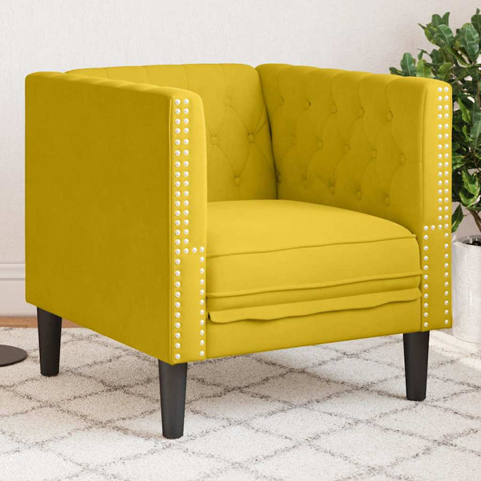 Fotoliu Chesterfield, galben, catifea - WALTI WALTI