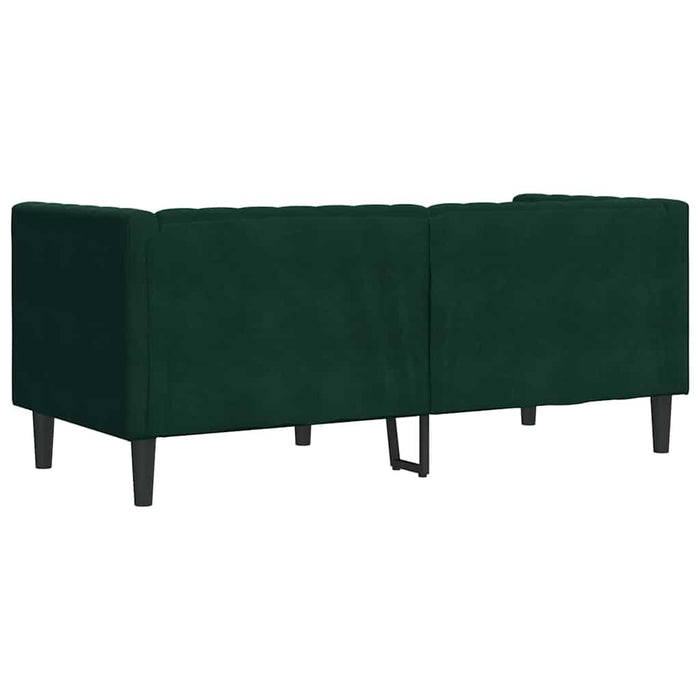 Canapea Chesterfield cu pernuțe/2 locuri, verde închis, catifea - WALTI WALTI