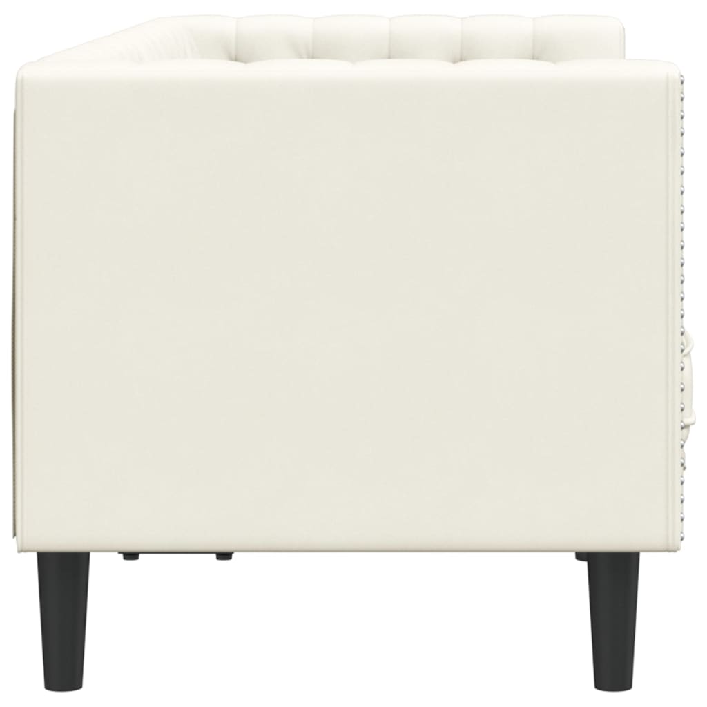 Canapea Chesterfield cu pernuțe/2 locuri, crem, catifea - WALTI