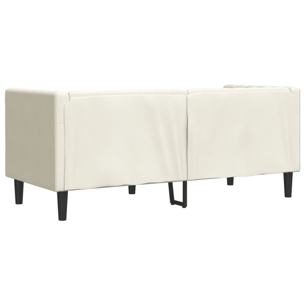 Canapea Chesterfield cu pernuțe/2 locuri, crem, catifea - WALTI