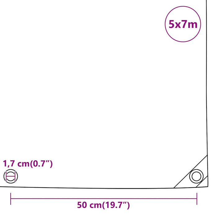 Prelată, gri, 5x7 m, 650 g/m² WALTI