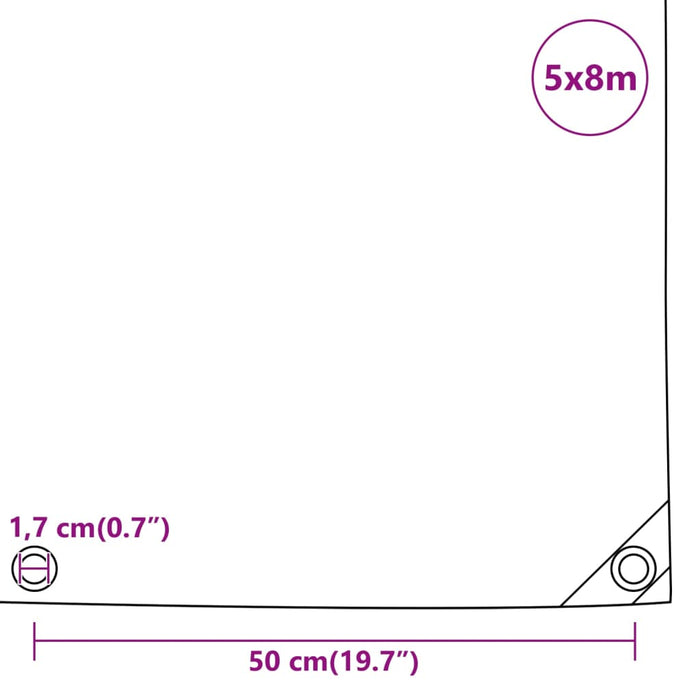 Prelată, verde, 5x8 m, 650 g/m² WALTI