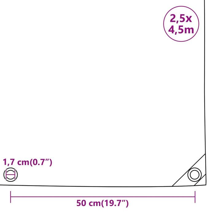 Prelată, alb, 2,5x4,5 m, 650 g/m² WALTI