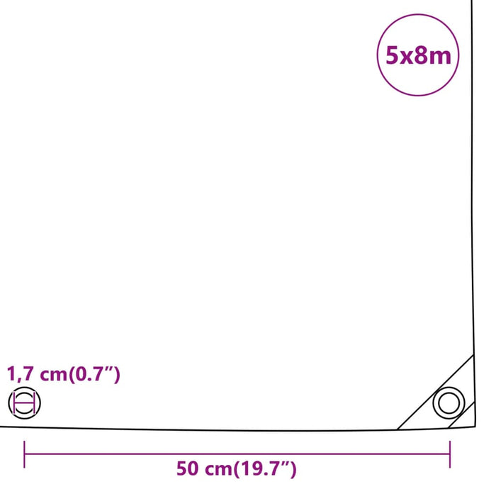 Prelată, negru, 5x8 m, 650 g/m² WALTI