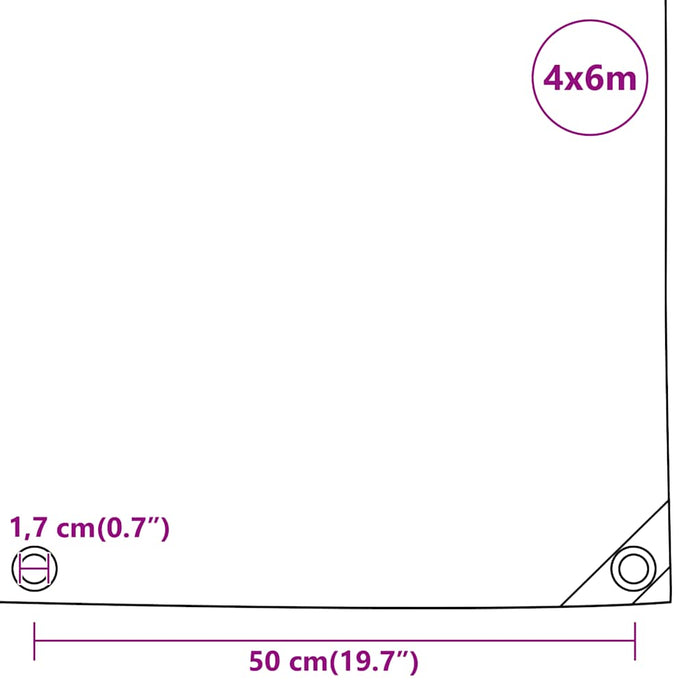 Prelată, antracit, 4x6 m, 650 g/m² WALTI