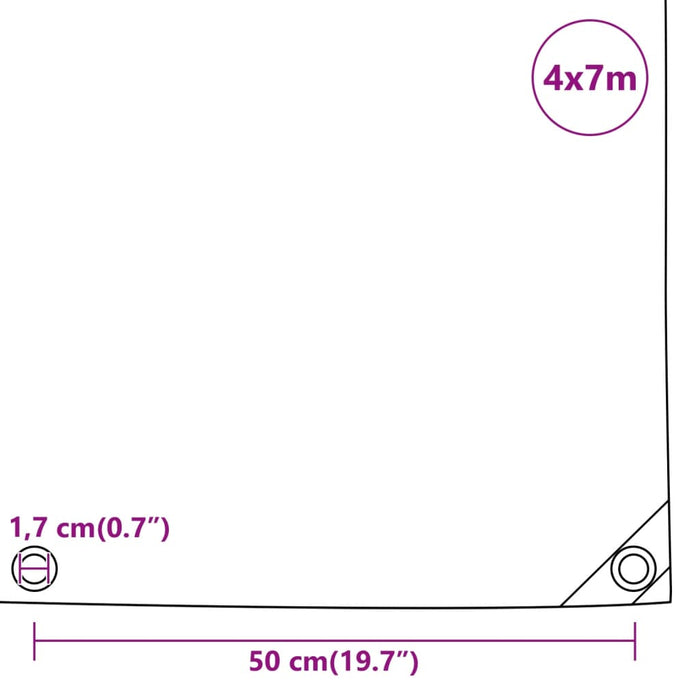 Prelată, antracit, 4x7 m, 650 g/m² WALTI