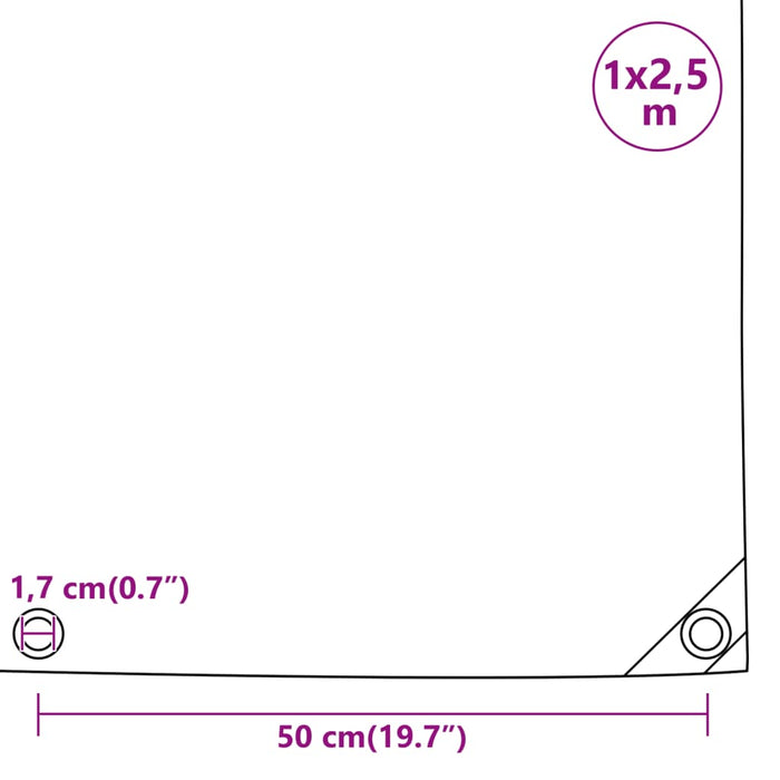 Prelată, antracit, 1x2,5 m, 650 g/m² WALTI