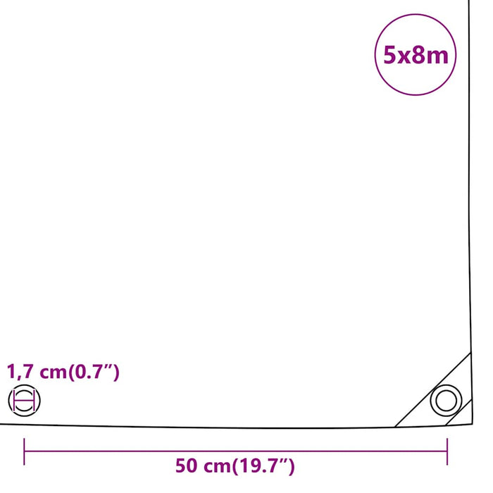 Prelată, antracit, 5x8 m, 650 g/m² WALTI