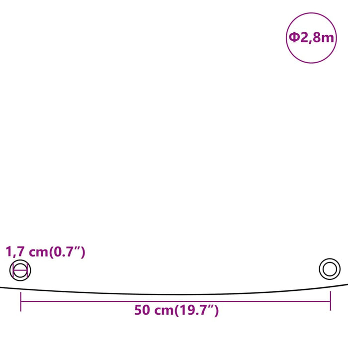 Prelată, gri, Ø 2,8 m, 650 g/m² WALTI