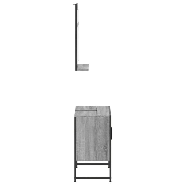 Set dulapuri Baie, 2 piese, gri sonoma, lemn prelucrat - WALTI WALTI
