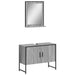 Set dulapuri Baie, 2 piese, gri sonoma, lemn prelucrat - WALTI WALTI