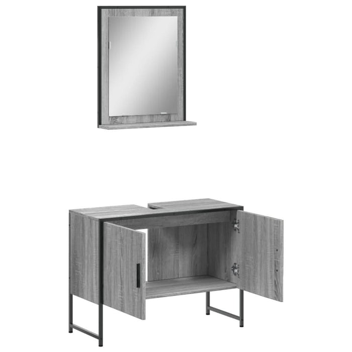 Set dulapuri Baie, 2 piese, gri sonoma, lemn prelucrat - WALTI WALTI