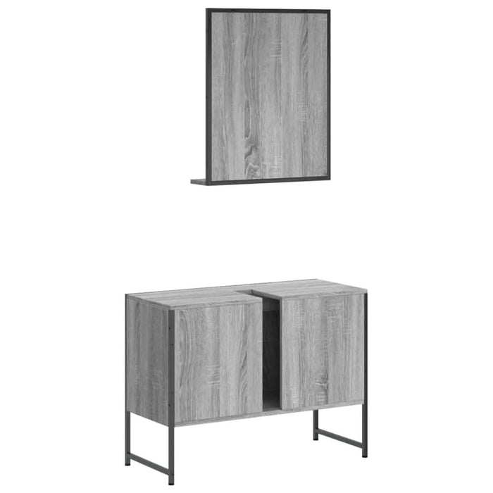 Set dulapuri Baie, 2 piese, gri sonoma, lemn prelucrat - WALTI WALTI
