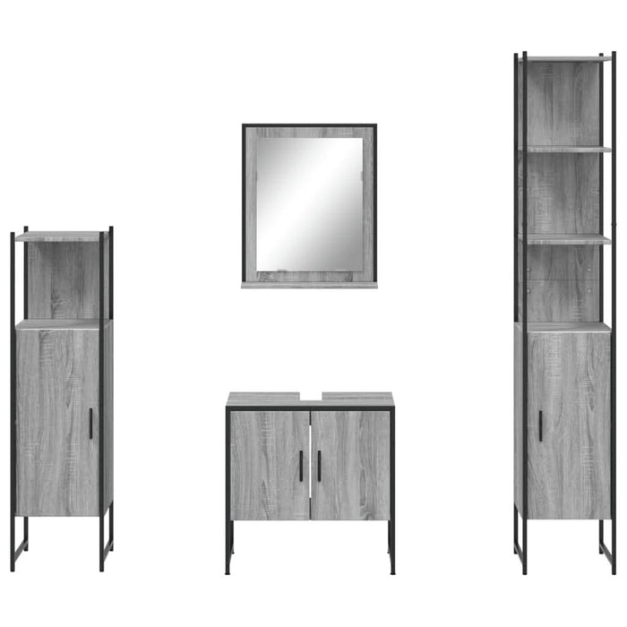 Set dulapuri de baie, 4 piese, gri sonoma, lemn prelucrat - WALTI WALTI