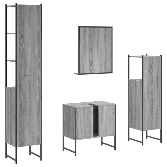 Set dulapuri de baie, 4 piese, gri sonoma, lemn prelucrat - WALTI WALTI