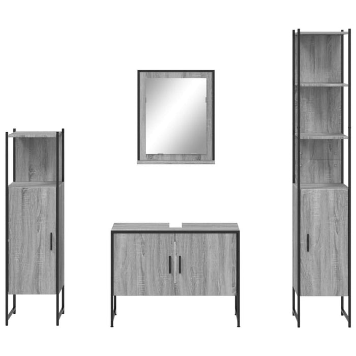 Set dulapuri de baie, 4 piese, gri sonoma, lemn prelucrat - WALTI WALTI