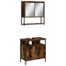 Set mobilier de baie, 2 piese, stejar fumuriu, lemn prelucrat - WALTI WALTI