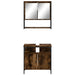 Set mobilier de baie, 2 piese, stejar fumuriu, lemn prelucrat - WALTI WALTI