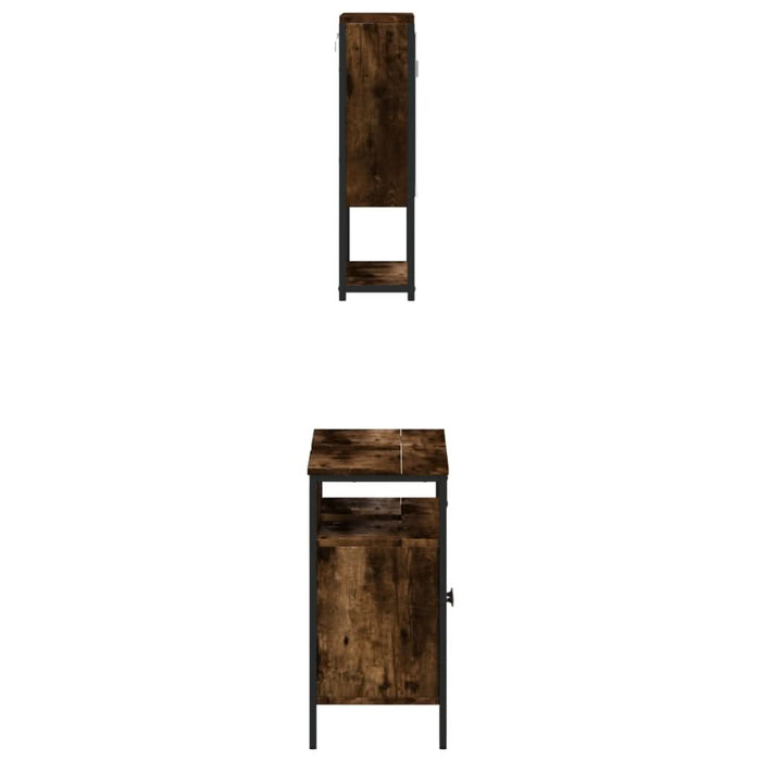 Set mobilier de baie, 2 piese, stejar fumuriu, lemn prelucrat - WALTI WALTI