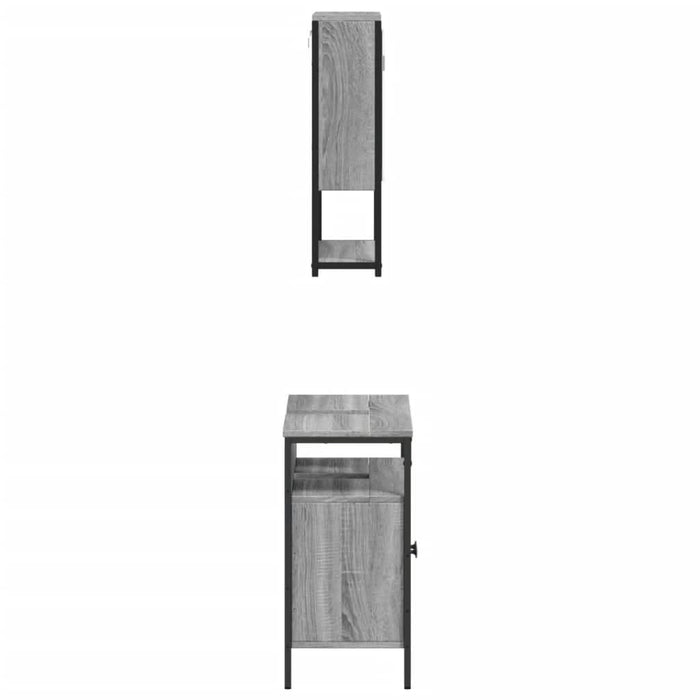 Set mobilier de baie, 2 piese, gri sonoma, lemn prelucrat - WALTI WALTI
